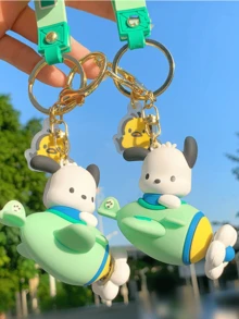 Sanrio Series Pochacco Plane Keychain, with Rotating Propeller - Adorable 3D Design, PVC Flexible Tape Included, Perfect for Bag & Key Decoration, Unique Collectible for Cartoon Lovers, Stylish & Functional Accessory for Daily Use, Suitable for Cartoon Lovers, Stylish & Functional Accessory for Daily Use, Suitable for All Auit - 旋轉帕恰狗飛機 - 查看 7