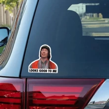 2 peças adesivo engraçado para capacete - meme "parece bom para mim". Adesivo de vinil para laptop, copo, livro