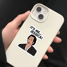 Adesivo de vinil It's Me Jessica Hot Chick, 2 peças, acabamento fosco, autoadesivo, uso único, adesivos para garrafas de água, copos, laptops, chapéus, capas de celular - formato assimétrico, aplicação de superfície versátil