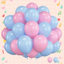 60pcs Pink And Blue Latex Balloons, 10 Inch Cute Pink And Blue Balloons, Suitable For Boys Or Girls To Decorate Birthday Parties, Gender Revealing Balloons, Wedding Decor, Baby Showers, Baby Parties, Anniversary Celebrations, Romantic Atmosphere Decorations. - Multicolor - View 1