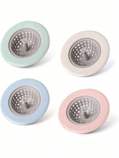 1 pezzo Filtro per lavandino da cucina in silicone, dotato di sistema anti-intasamento, lavabile in lavastoviglie, adatto per lavandini da bagno, docce, vasche da bagno - filtra capelli e detriti. Ampio bordo di 4,5" di diametro, colore casuale