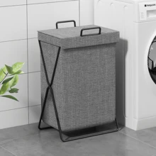 Lislark Laundry Basket Dirty Washing Wash For Clothes Bin Foldable Storage Bag With Lid - Grey - View 3