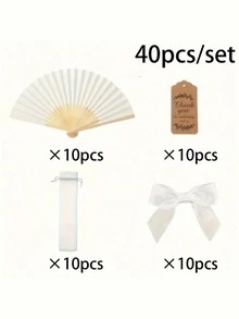 粉色木质折扇，含礼品袋和感谢卡套装，新娘竹制手扇，单身派对婚礼新娘礼物，伴娘竹制手扇，单身派对拍照道具，伴娘礼物和婚礼装饰，优雅婚礼礼物，婚礼装饰，适合派对和活动，夏季配饰，女士折扇 - 彩色 - 查看 11