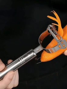 1PC Garlic Press, Garlic Mincer, Garlic Crusher, Ginger Press, Kitchen Gadget, Stainless Steel, Easy To Clean, Ergonomic Design, Time-Saving, Food Prep Essential, Cooking Aid For Home Chefs, Adults, Foodies