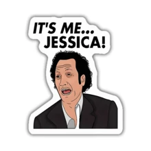 Adesivo de vinil It's Me Jessica Hot Chick, 2 peças, acabamento fosco, autoadesivo, uso único, adesivos para garrafas de água, copos, laptops, chapéus, capas de celular - formato assimétrico, aplicação de superfície versátil