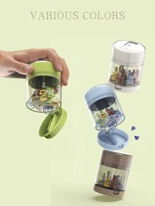 Cortador y organizador portátil de pastillas 2 en 1, dispensador de medicación mini de 7 días para dosis diaria