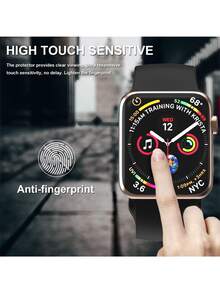 Yezodawee 5pcs Screen Protector Film, Compatible With Apple Watch 44mm SE 3/SE 2/Series 6/5/4, 3D Full Coverage Anti-Bubble High Definition Transparent Soft Film, Also Compatible With Apple Watch 42mm, High Definition Transparent, Sensitive Touch - Clear - View 5