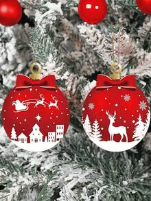 12-24 Decorações de madeira requintadas para árvores de Natal - adequadas para decoração de Natal e casa (bolas de Natal) - Multicolorido - Ver 8