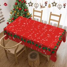 1/20pcs Christmas Tablecloth, Christmas Berry Pattern Tablecloth, Joyful Theme, Christmas Decoration, Suitable For Dining Room, Kitchen, Holiday Party Essential, Perfect Match For Home Decoration, Merry Christmas - Multicolor - View 8
