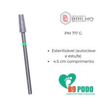 5 Broca Ponta Diamantada Conica Topo Plano PM 717G Brilho - Verde - Visão 3