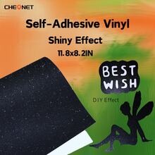 1 Tờ A4 30cmx21cm/12*8.2In Tấm nhựa vinyl tự dính lấp lánh vĩnh viễn dùng để trang trí tiệc, nhãn dán, dụng cụ cắt thủ công, đề can xe hơi tự làm - màu đen - Xem 8