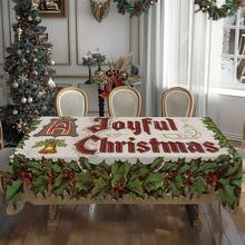 1/20 pièces Nappe de Noël, motif imprimé de cloches et de baies, décoration de table et cadeau parfait pour les amis, convient pour la maison, la cuisine, la terrasse du restaurant, l'intérieur et l'extérieur pendant la saison de Noël