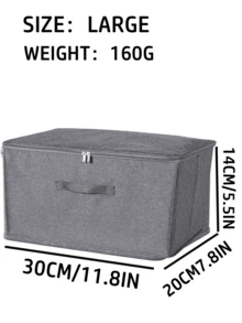 1件防尘灰色折叠收纳透气防尘储物盒大容量衣柜收纳盒带盖可容纳衣服袜子连衣裙毛毯内衣文胸可折叠衣柜收纳盒衣物分类整理器适用于居家卧室更衣室出差学校宿舍酒店打包必需品 - 彩色 - 查看 5