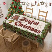 1/20 pièces Nappe de Noël, motif imprimé de cloches et de baies, décoration de table et cadeau parfait pour les amis, convient pour la maison, la cuisine, la terrasse du restaurant, l'intérieur et l'extérieur pendant la saison de Noël