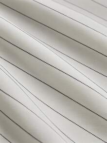 European & American Fashion Women's Casual Striped High Waist Wide Leg Straight Pants - White - View 3