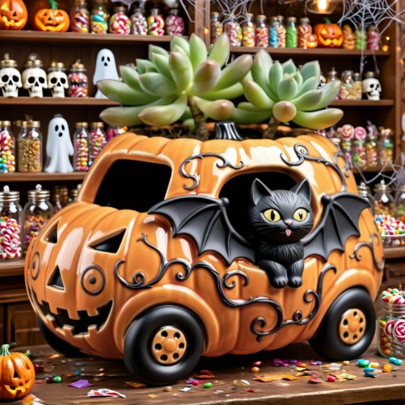 Halloween Pumpkin Carriage Mould - Reusable 3D Silicone Mold For Wax, Resin & Plaster. Easy Release, Heat Resistant.