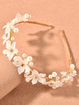 1 st elegant handgjort pärlblommigt pannband för kvinnor, lämpligt för vardag, fest och tillfällen
