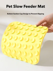 2Pcs Cat/Dog Bowl, Puppy Keep Feed,Lick Mat For Pet With Suction Cups,Dog/Cat Stuff,Silicone Pet Slow Feeder Bowls, Suitable For Dry/Wet Food, And Liquids - 黃色+拼色 - 查看 5