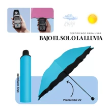 Sombrilla Mágica de Bolsillo, Paraguas Mágico Protección UV Aparecen Flores con el Agua - Rosa - Ver 4