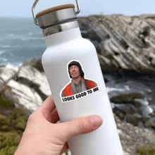 2 peças adesivo engraçado para capacete - meme "parece bom para mim". Adesivo de vinil para laptop, copo, livro