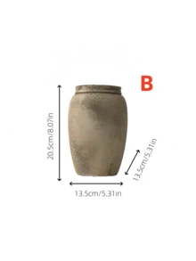 1 pieza Jarrón de cerámica japonés de estilo Wabi Sabi, de forma redonda y boca estrecha, adecuado para decoración de arte en el hogar, decoración de sala de estar, arreglo floral de escritorio, decoración de entrada, decoración del hogar, decoración de habitación, jarrón de flores, jarrón de vidrio