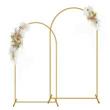 2 Pack Metal Arch Backdrop Stand(7.2FT/6FT), Decorative Balloon Arch Stand, Easy Assembly Gold Wedding Arch, Stable Backdrop Arch Stand For Wedding Ceremony, Birthday Party, Baby Shower - Vàng - Xem 1