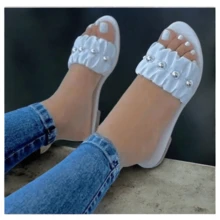 SANDALIA BUY STYLE PERLAS  Casual    Poliéster    EFECTO RESORTE CON PERLA  Playa  Boda  Vacación  Fiesta  Oficina  Casa    PRIMAvera verano - Blanco - Ver 8