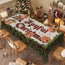1/20 pièces Nappe de Noël, motif imprimé de cloches et de baies, décoration de table et cadeau parfait pour les amis, convient pour la maison, la cuisine, la terrasse du restaurant, l'intérieur et l'extérieur pendant la saison de Noël