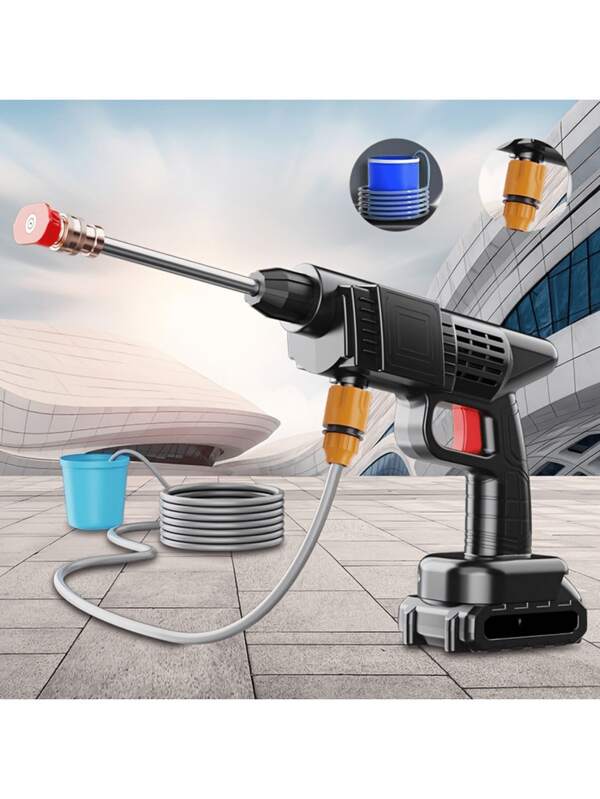 Outdoor Car Washing Tools - High Pressure Water Gun, Portable Car Washing Gun, Stainless Steel High Pressure Foam Gun With Quick Connect Nozzle Hose Connector - Suitable For Outdoor, Bicycle And Other Vehicle Cleaning