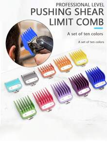10pcs Universal Hair Clipper Guard Comb Guide Comb Accessory Set, Compatible With Hair Clippers, Hair Clipper Combs, Hair Guide Combs, Back To School, Travel Vacation Essentials, Women's Hair Styling Accessories - Multicolor - View 1
