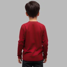 Kit 02 T-Shirts, Long Sleeve Children's Basic Plain Cotton Comfortable Fafenix - 白色和紅色 - 查看 3