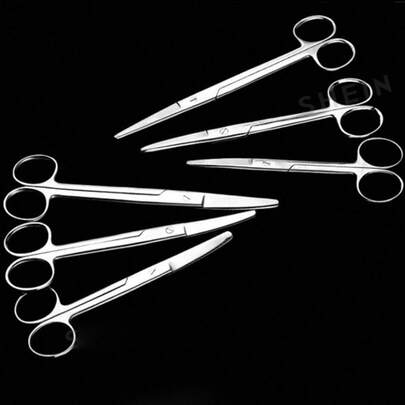 Stainless Steel Scissors Thickened Small Straight Elbow Pointed Large Scissors Beauty Eyebrows Beard And Hair Pet Nail Scissors