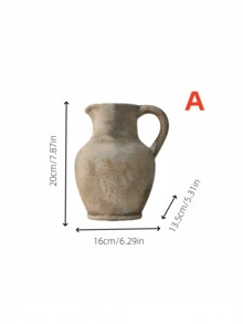 1 pieza Jarrón de cerámica japonés de estilo Wabi Sabi, de forma redonda y boca estrecha, adecuado para decoración de arte en el hogar, decoración de sala de estar, arreglo floral de escritorio, decoración de entrada, decoración del hogar, decoración de habitación, jarrón de flores, jarrón de vidrio