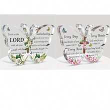 1pc Acrylic Christian Faith Gift With Bible Verses, Inspirational Gifts For Women/Men, Butterfly Desk Decor Religious Item, Christmas Home Office Paperweight