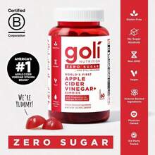 FREE SHIPPING, Zero Sugar,GOLI World's First Apple Cider Vinegar Gummies - Vitamin B12, Probiotics To Address Bloating,Vegan, Plant Based, Non-GMO, Gluten-Free & Gelatin-Free - Khác - Xem 8