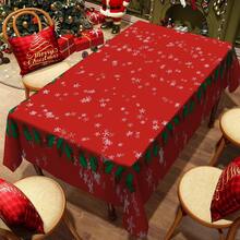1/20pcs Christmas Tablecloth, Christmas Berry Pattern Tablecloth, Joyful Theme, Christmas Decoration, Suitable For Dining Room, Kitchen, Holiday Party Essential, Perfect Match For Home Decoration, Merry Christmas - Multicolor - View 6