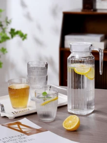 Flip Top Water Bottle, Clear Acrylic Juice Drink Jug, Transparent Beverage Container - For Water, Ice Tea, Lemonade, Juice, Beverage, Milk, Cold Brew Tea, Juice Container Water Bottle, Transparent Narrow Neck Beverage Water Bottle, Perfect For Outdoor Picnic Party Tea, Beach Vacation Necessities - Multicolor - View 4