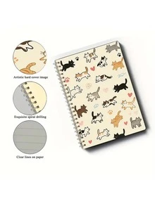Sổ tay lò xo kẻ dòng dành cho sinh viên, kích thước 5.5x8.5 inch, họa tiết mèo dễ thương, làm từ giấy chất lượng cao, phù hợp cho văn phòng, học tập và làm quà tặng, hoàn hảo cho bạn bè, anh chị em, sinh viên và những người yêu mèo, lý tưởng cho mùa tựu trường. - Nhiều màu - Xem 7