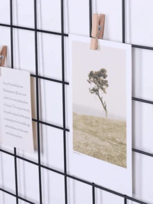 2 件金属墙网格板，带篮子、架子和挂钩 - 黑白线材整理架，适用于照片展示、家居、办公室和厨房装饰、网格墙板展示 - 均碼 - 查看 7