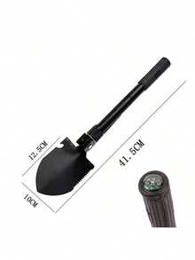 1pc Military Camping Shovel Survival Equipment, Entry Tool With Carrying Bag, Metal HandlePortable Foldable Truck Mounted Engineer Shovel Tent Outdoor Shovel Self-Defense Survival Tool Compass Storage Bag 5-In -1 Compact Survival Shovel: Durable Tactical Stainless Steel Shovel With Compass, Saw And Outdoor Adventure Bottle Opener Folding Shovel For Gardening, - Multicolor - View 5