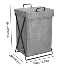 Lislark Laundry Basket Dirty Washing Wash For Clothes Bin Foldable Storage Bag With Lid - Grey - View 4