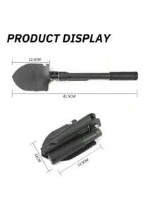1pc Military Camping Shovel Survival Equipment, Entry Tool With Carrying Bag, Metal HandlePortable Foldable Truck Mounted Engineer Shovel Tent Outdoor Shovel Self-Defense Survival Tool Compass Storage Bag 5-In -1 Compact Survival Shovel: Durable Tactical Stainless Steel Shovel With Compass, Saw And Outdoor Adventure Bottle Opener Folding Shovel For Gardening, - Multicolor - View 3