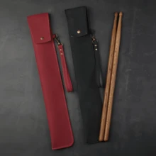 Drum Stick Bag,Portable Drumstick Bag & Case,PU Leather Drumstick Holder With Detachable Wrist Strap For All Drumsticks And Percussion Mallets,Gift For Drummer