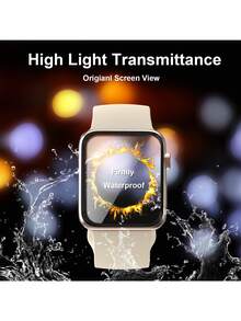 Yezodawee 5pcs Screen Protector Film, Compatible With Apple Watch 44mm SE 3/SE 2/Series 6/5/4, 3D Full Coverage Anti-Bubble High Definition Transparent Soft Film, Also Compatible With Apple Watch 42mm, High Definition Transparent, Sensitive Touch - Clear - View 6