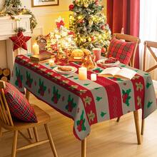 1/20 piezas Mantel de Navidad, Hombre de Jengibre, Árbol de Navidad, Mantel con Patrón de Bayas, Decoración de Ambiente Navideño, Decoración Vibrante de Mesa, Adecuado para Cocina, Mesa de Comedor, Fiesta de Vacaciones, Picnic al Aire Libre y Decoración de Cena, Decoración de Ambiente Navideño - Multicolor - Ver 4