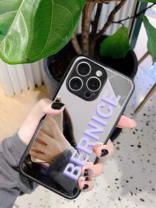 1 قطعة غطاء هاتف شفاف مقاوم للصدمات مطبوع عليه الاسم الشخصي متوافق مع موديلات iPhone11/12/13/14/15/16/16pro/16plus/16promax/17promax/17air، S25/A56/A17/A36 وغيرها من الموديلات