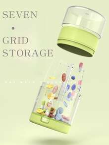 Cortador y organizador portátil de pastillas 2 en 1, dispensador de medicación mini de 7 días para dosis diaria