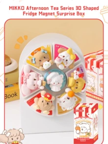MIKKO Afternoon Tea Series 3D Shaped Fridge Magnet Surprise Box, 6 Regular + 1 Hidden Edition, Shipped Randomly, Adorable Collectible Kitchen Decoration With Magnetic Attachment Capability, Perfect For Home Decor Enthusiasts And Collectors Seeking Unique, Eye-Catching, And Functional Home Accessories - Multicolor - View 1
