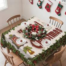 1/20 pièces Nappe de Noël, motif imprimé de cloches et de baies, décoration de table et cadeau parfait pour les amis, convient pour la maison, la cuisine, la terrasse du restaurant, l'intérieur et l'extérieur pendant la saison de Noël