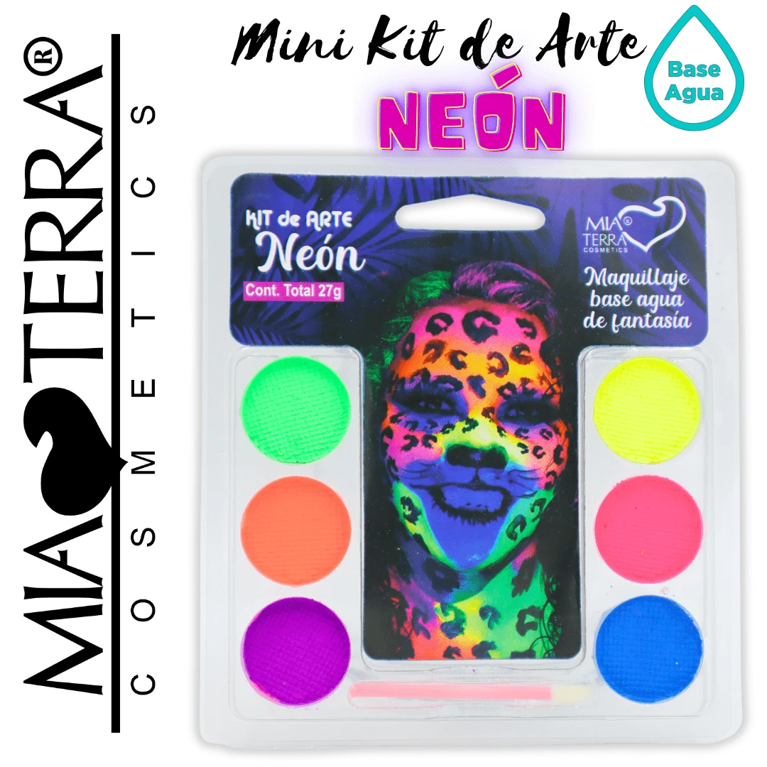 MIA TERRA COSMETICS PALETA DE COLORES MINI PARA BODY PAINT, MAQUILLAJE DE FANTASIA Y PINTACARITAS BASE AGUA DIFERENTES PERSONAJES Y GAMAS DE COLORES